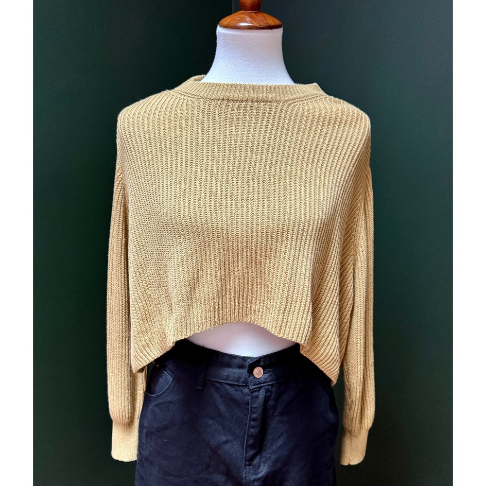 Cotton On‎ Yellow Knit Cropped Sweater Women's Size M